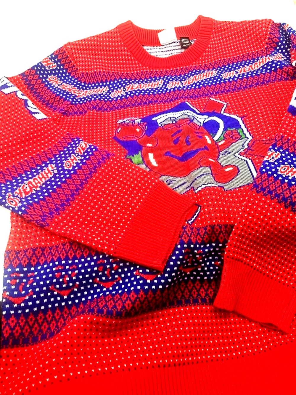 Kool Aid Sweater Mad Engine Size Large Red Unisex Men's Women's Long Sleeve